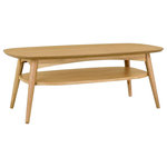 Bentley Designs - Oslo Oak Coffee Table With Shelf - Oslo Oak Coffee Table with Shelf takes inspiration from sophisticated mid-century styling through hints of both retro and Scandinavian design resulting in soft flowing curves