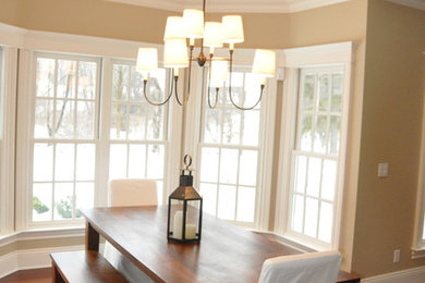 Inspiration for a transitional dining room remodel in Cleveland
