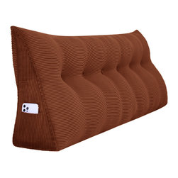 WOWMAX - WOWMAX Wedge Pillow, Headboard Cushion Backrest Coffee, 71x20x8 - Bed Pillows
