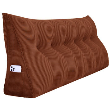 WOWMAX Wedge Pillow, Headboard Cushion Backrest Coffee, 71x20x8