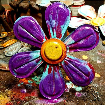 Whimsical garden art sculptures