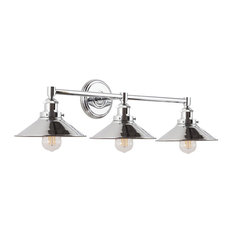 Andante 3 Light Industrial Wall Sconce with LED Bulbs, Polished Chrome