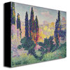 'The Cypresses at Cagnes' Canvas Art by Henri Edmond Cross