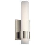 Elan Lighting - Elan Lighting 83746 Izza - 13 Inch 1 LED Wall Sconce - Etched glass softly contrasts the metal finish ofIzza 13 Inch 1 LED W Chrome Etched Opal GUL: Suitable for damp locations Energy Star Qualified: n/a ADA Certified: n/a  *Number of Lights: 1-*Wattage: LED bulb(s) *Bulb Included:Yes *Bulb Type:LED *Finish Type:Bronze