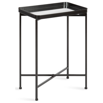 Celia Metal Tray Accent Table, Black 18x12x26