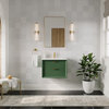 The Sala Bathroom Vanity, Green, 24", Single Sink, Wall Mount