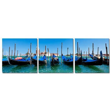 Baxton Studio Gondola Fleet Mounted Photography Print Triptych