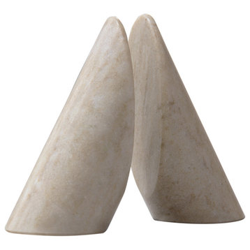 Cylindrical Marble Bookends, Onyx