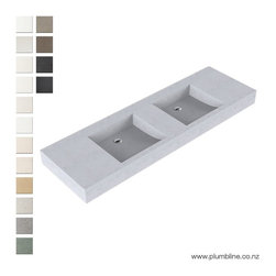 Beach 1800 Double Stone Vanity Top By Plumbline - Bathroom Basins