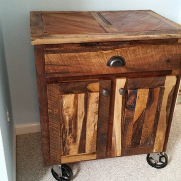 Night stand with industrial casters