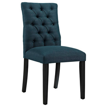 Duchess Parsons Upholstered Fabric Dining Side Chair, Azure