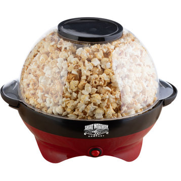 800W Electric Pop and Stir 6-Quart Capacity Popcorn Maker, Red