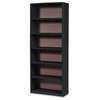 Safco Value Mate Series Metal Bookcase, 6-Shelf, 31-3/4"X13-1/2"X80", Black