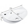 Small Wall Mount Sink White Porcelain with Overflow Left Side Faucet Hole