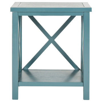 Sims Cross Back End Table Teal