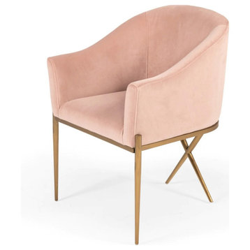 Cosmac Modern Pink Velvet Accent Chair