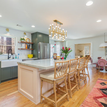 A new kitchen with bold colors and sleek lines