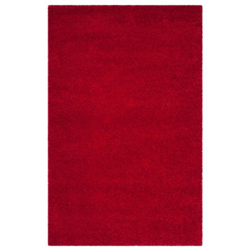 Safavieh Milan Shag Collection SG180 Rug, Red, 4' X 6'