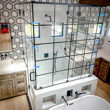Laguna Beach Grid Glass Shower