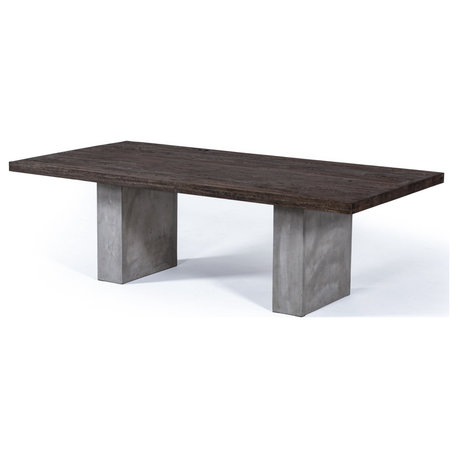 Modrest Renzo Modern Oak and Concrete Dining Table 94"
