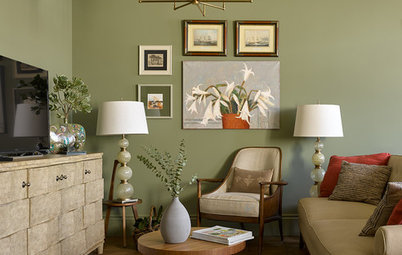 Houzz тур: Таунхаус с зелёными стенами и второй кухней