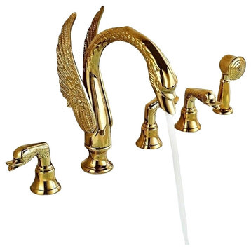 Golden Swan Deck Mounted Bathtub Faucet, C