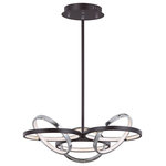 ET2 Lighting - ET2 Lighting Gyro II Single Pendant in Black and Polished Chrome, E24787-BKPC - A very unique and interesting design that features concentric bands of Polished Chrome or Black that rotate on 3 axis points and adjusts in multiple directions similar to a gyro. The edge of each slender band encases a small LED strip covered by a frosted lens. This work of art is so much more than just a lighting fixture.