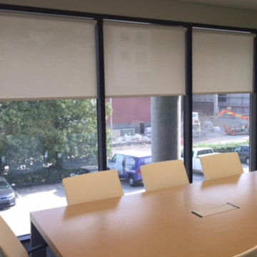 Roller Shades add privacy and light filtering to busy conference room in Smyrna
