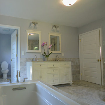 2 bathrooms become 1 Grand master bath with walk in closet