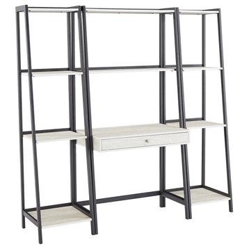 Dobson Marble 3-Piece Ladder Desk and Bookcase Set