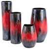 Lava Tall Vase Black and Red