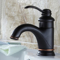 Black Antique Brass Single Handle Centerset Bathroom Sink Tap T0405B - Bathroom Sink Faucets