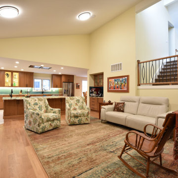 Southwest inspired transitional main floor remodel and pool addition