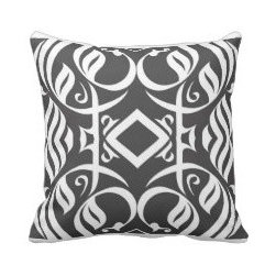 Black and White Caligraphy Throw Pillow - Decorative Pillows