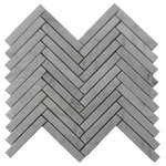 CNK Tiles - Carrara Small Chevron Mosaic Tile - Mosaic tiles are carefully selected and hand-sorted according to color, size and shape in order to ensure the highest quality pebble tile available. The stones are attached to a sturdy mesh backing using non-toxic, environmentally safe glue. Because of the unique pattern in which our tile is created they fit together seamlessly when installed so you can't tell where one tile ends and the next begins!