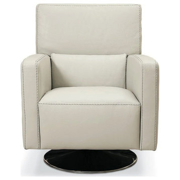 Arsenia Allegro Accent Chair, Full Grain Italian Leather, White