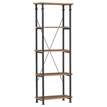 Lexicon Factory Solid Wood Bookcase in Rustic Brown