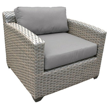 TK Classics Florence Patio Wicker Club Chair in Turqouise