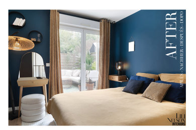 パリにあるトランジショナルスタイルのおしゃれな寝室のレイアウト