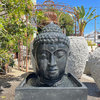 Cast Faux Stone Buddha Head Fountain
