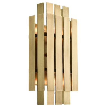 Greenwich 2 Light Wall Sconce in Natural Brass