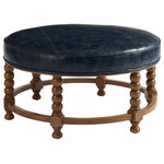 Barclay Butera - Naples Leather Cocktail Ottoman - The Naples silhouette offers an elegant traditional design in a smaller footprint.