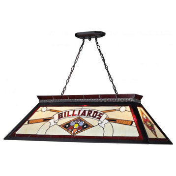 Matte Black Tiffany 4 Light Chandelier With Multi-Colored Tiffany Glass Shade