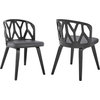 Nia Dining Chairs (Set of 2) - Grey, Matte Black