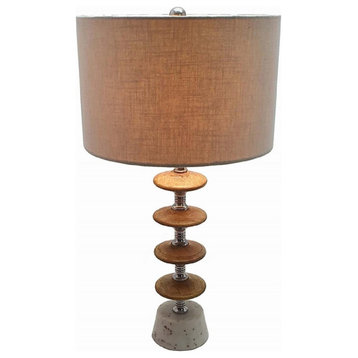 Anita 1 Light Table Lamp, Beige and Brown With White