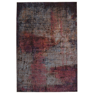 Vibe by Jaipur Living Hoku Abstract Area Rug, Magenta/Gray, 6'7"x9'6"