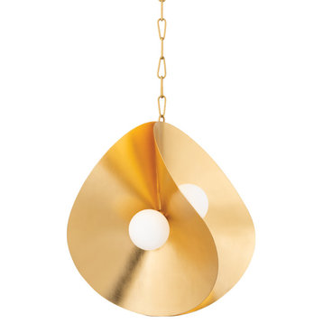 Corbett Lighting 330-24-GL Peony 4 Light Medium Pendant in Gold Leaf
