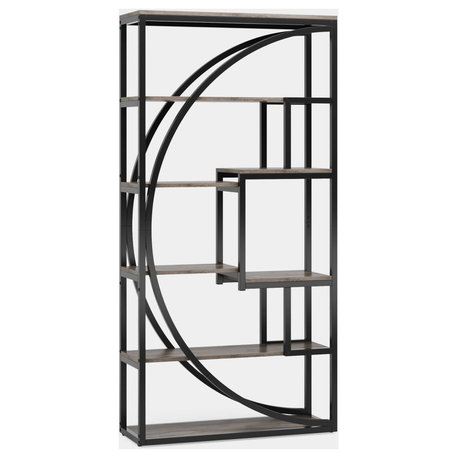 Tribesigns 70.8" 5-Tier Tall Bookshelf With 8 Open Storage Shelves, Gray