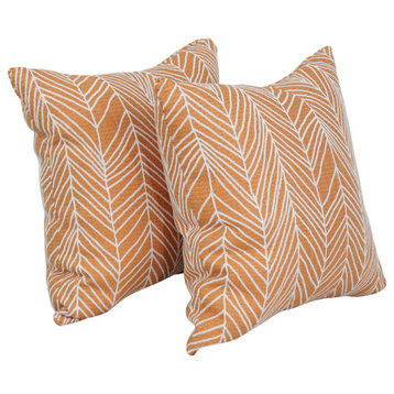 17" Jacquard Throw Pillows With Inserts, Set of 2, Demeter Bitter