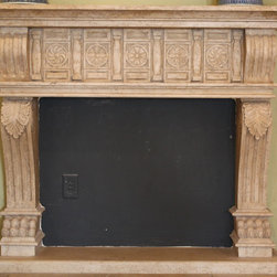 Custom Hand Carved Fireplace - Indoor Fireplaces